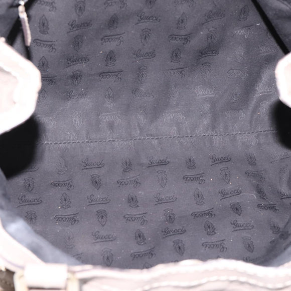 GUCCI GG Canvas Guccissima Tote Bag Leather Gray Gold 211944 Auth 205229V