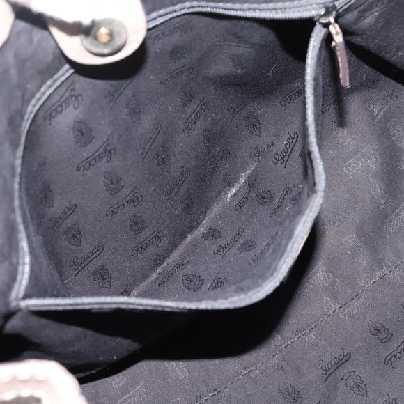 GUCCI GG Canvas Guccissima Tote Bag Leather Gray Gold 211944 Auth 205229V
