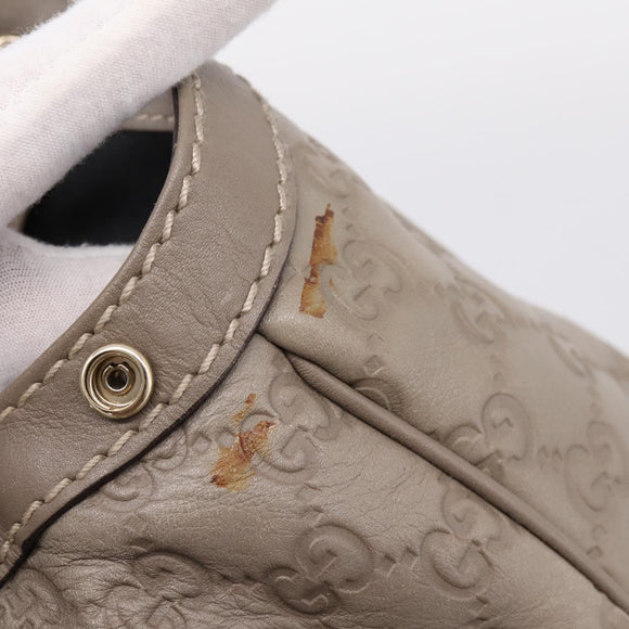 GUCCI GG Canvas Guccissima Tote Bag Leather Gray Gold 211944 Auth 205229V