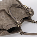 GUCCI GG Canvas Guccissima Tote Bag Leather Gray Gold 211944 Auth 205229V-6