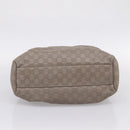 GUCCI GG Canvas Guccissima Tote Bag Leather Gray Gold 211944 Auth 205229V-9