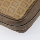 FENDI Zucchino Canvas Shoulder Bag PVC Beige Auth 205232-17