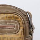 FENDI Zucchino Canvas Shoulder Bag PVC Beige Auth 205232-10
