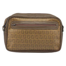 FENDI Zucchino Canvas Shoulder Bag PVC Beige Auth 205232-13
