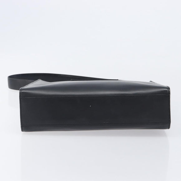 GUCCI Shoulder Bag Patent leather Black Silver Auth 205233