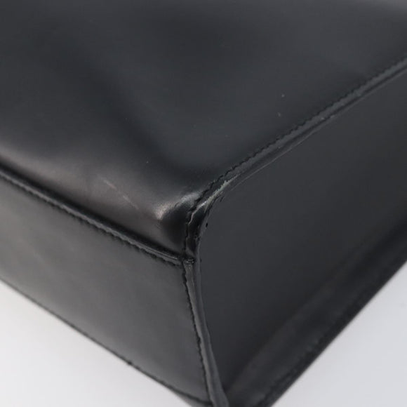 GUCCI Shoulder Bag Patent leather Black Silver Auth 205233
