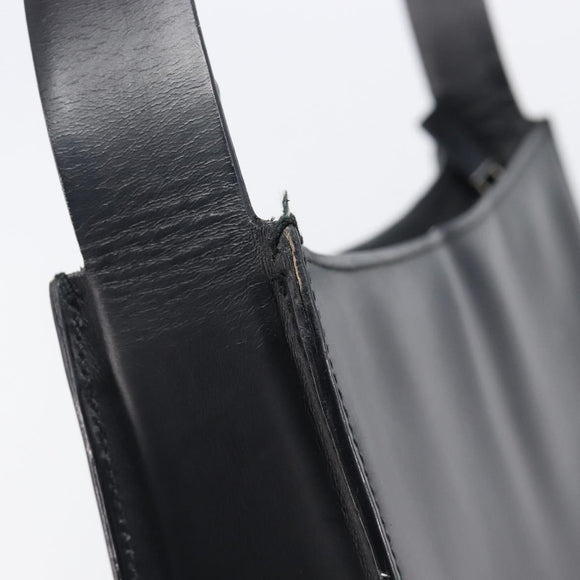 GUCCI Shoulder Bag Patent leather Black Silver Auth 205233