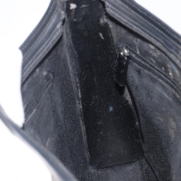 GUCCI Shoulder Bag Patent leather Black Silver Auth 205233