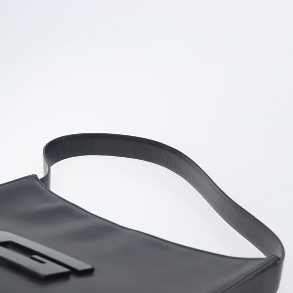 GUCCI Shoulder Bag Patent leather Black Silver Auth 205233