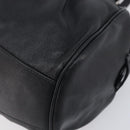 Salvatore Ferragamo Gancini Hand Bag Leather Black Silver Auth 205234V-9