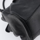 Salvatore Ferragamo Gancini Hand Bag Leather Black Silver Auth 205234V-14