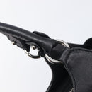 Salvatore Ferragamo Gancini Hand Bag Leather Black Silver Auth 205234V-10