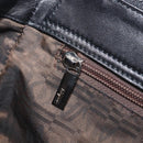 Salvatore Ferragamo Gancini Hand Bag Leather Black Silver Auth 205234V-22