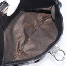 Salvatore Ferragamo Gancini Hand Bag Leather Black Silver Auth 205234V-24