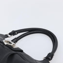 Salvatore Ferragamo Gancini Hand Bag Leather Black Silver Auth 205234V-8