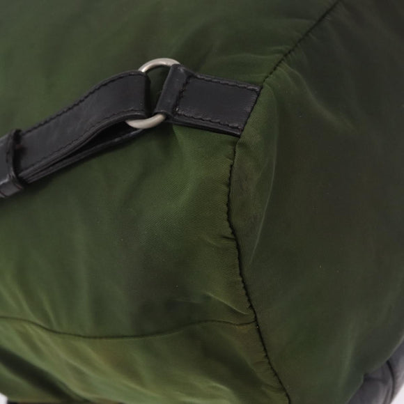 PRADA Backpack Nylon Green Silver Auth 205236