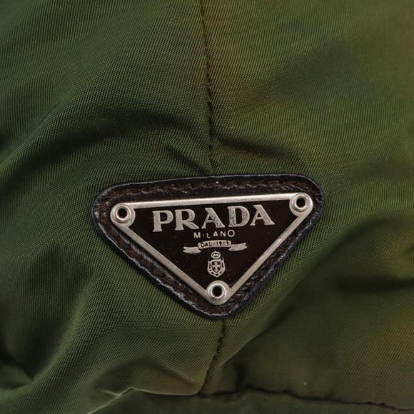 PRADA Backpack Nylon Green Silver Auth 205236