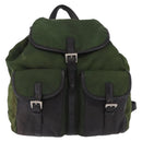 PRADA Backpack Nylon Green Silver Auth 205236-2