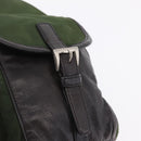 PRADA Backpack Nylon Green Silver Auth 205236-20