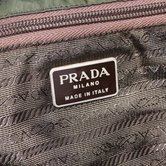 PRADA Backpack Nylon Green Silver Auth 205236