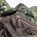 PRADA Backpack Nylon Green Silver Auth 205236-28