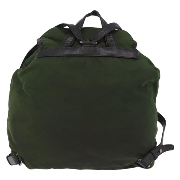 PRADA Backpack Nylon Green Silver Auth 205236