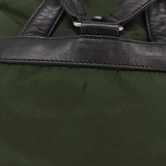 PRADA Backpack Nylon Green Silver Auth 205236