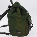 PRADA Backpack Nylon Green Silver Auth 205236-6