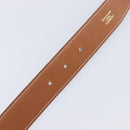 HERMES Constance H Belt Leather 70 Brown Gold Auth 205238V-10