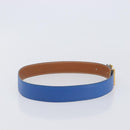 HERMES Constance H Belt Leather 70 Brown Gold Auth 205238V-4