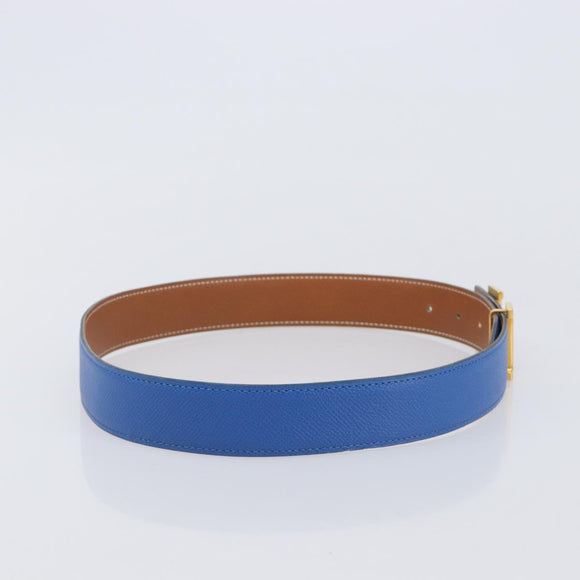 HERMES Constance H Belt Leather 70 Brown Gold Auth 205238V