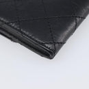 CHANEL 2.55 Matelasse Long Wallet Leather Black Silver CC Auth 205240V-16