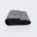 CHANEL 2.55 Matelasse Long Wallet Leather Black Silver CC Auth 205240V-4