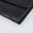 CHANEL 2.55 Matelasse Long Wallet Leather Black Silver CC Auth 205240V-7
