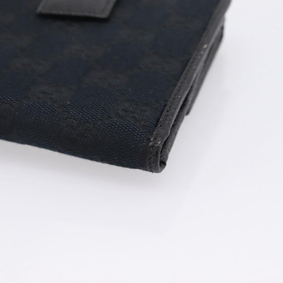 GUCCI GG Canvas Bifold Wallet Black Silver 146195 Auth 205241V