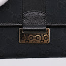 GUCCI GG Canvas Bifold Wallet Black Silver 146195 Auth 205241V-12