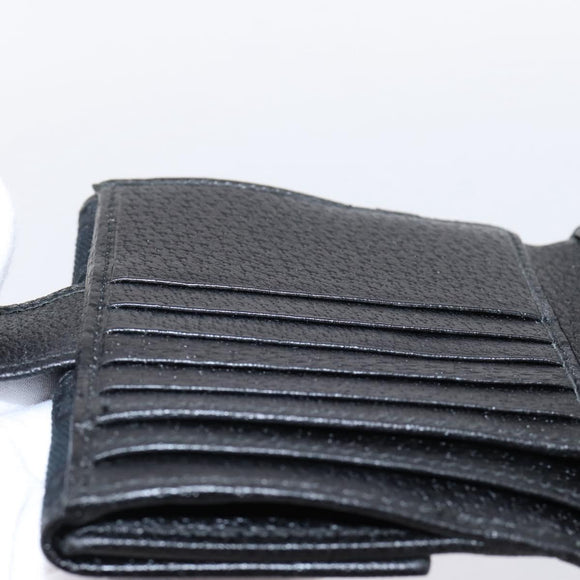 GUCCI GG Canvas Bifold Wallet Black Silver 146195 Auth 205241V
