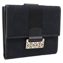 GUCCI GG Canvas Bifold Wallet Black Silver 146195 Auth 205241V-1