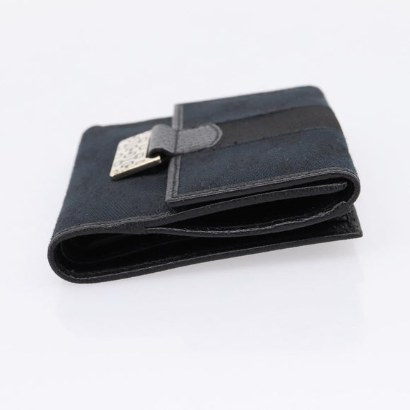 GUCCI GG Canvas Bifold Wallet Black Silver 146195 Auth 205241V
