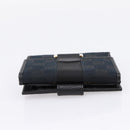 GUCCI GG Canvas Bifold Wallet Black Silver 146195 Auth 205241V-6