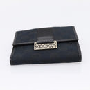 GUCCI GG Canvas Bifold Wallet Black Silver 146195 Auth 205241V-7
