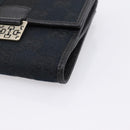 GUCCI GG Canvas Bifold Wallet Black Silver 146195 Auth 205241V-8
