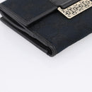 GUCCI GG Canvas Bifold Wallet Black Silver 146195 Auth 205241V-9