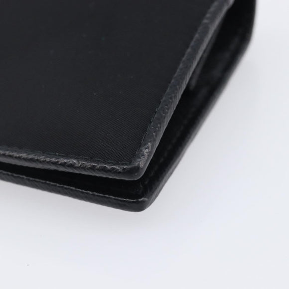 PRADA Bifold Wallet Nylon Black Gold Auth 205242M