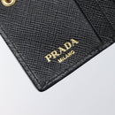 PRADA Bifold Wallet Nylon Black Gold Auth 205242M-9