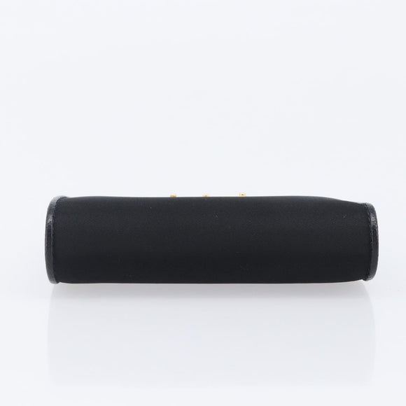 PRADA Bifold Wallet Nylon Black Gold Auth 205242M