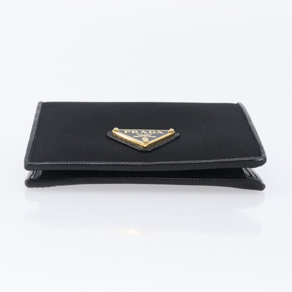 PRADA Bifold Wallet Nylon Black Gold Auth 205242M