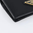 PRADA Bifold Wallet Nylon Black Gold Auth 205242M-14