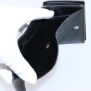 Balenciaga Trifold Wallet Leather Black Silver 594312 Auth 205243V-11