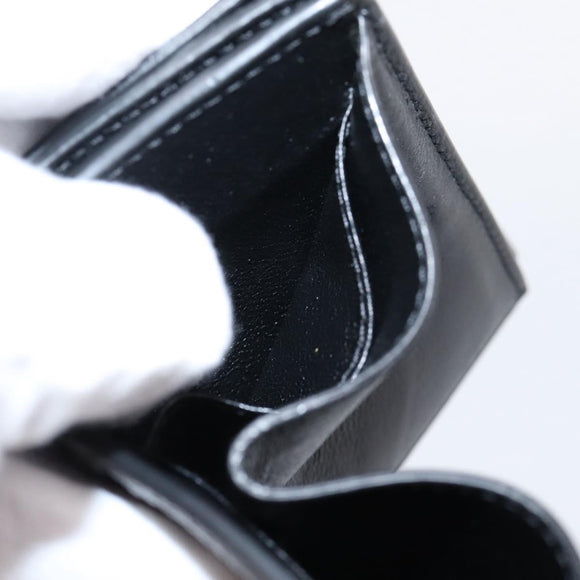 Balenciaga Trifold Wallet Leather Black Silver 594312 Auth 205243V